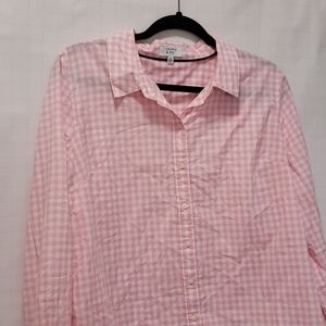 Pink and white Gingham button down shirt